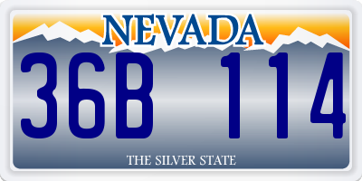 NV license plate 36B114