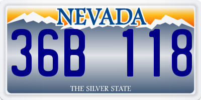 NV license plate 36B118