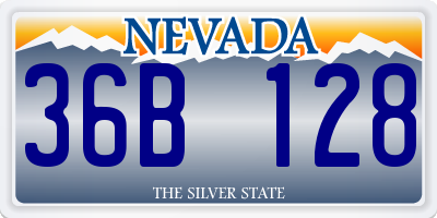 NV license plate 36B128