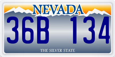 NV license plate 36B134