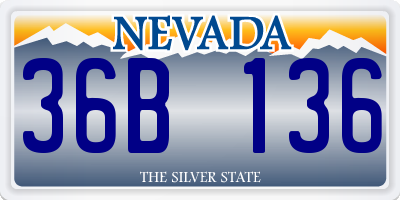 NV license plate 36B136