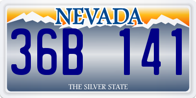 NV license plate 36B141