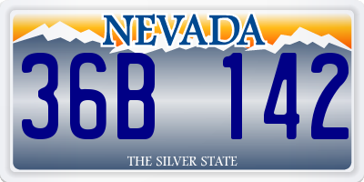 NV license plate 36B142