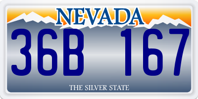 NV license plate 36B167