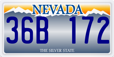 NV license plate 36B172