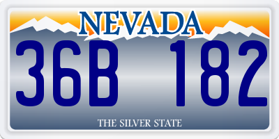 NV license plate 36B182