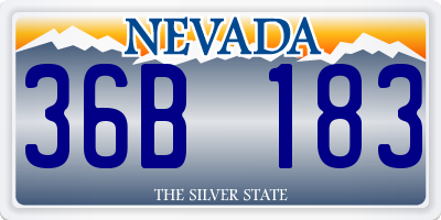 NV license plate 36B183