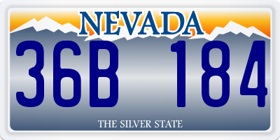 NV license plate 36B184