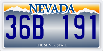 NV license plate 36B191