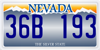 NV license plate 36B193