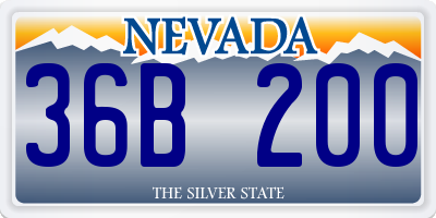 NV license plate 36B200