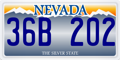 NV license plate 36B202