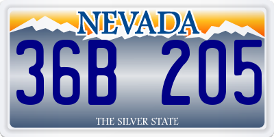 NV license plate 36B205