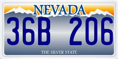 NV license plate 36B206