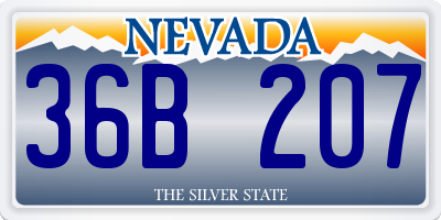 NV license plate 36B207