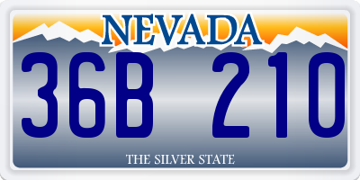 NV license plate 36B210