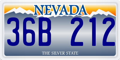 NV license plate 36B212