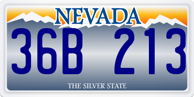 NV license plate 36B213