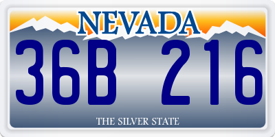 NV license plate 36B216
