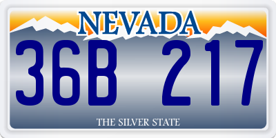 NV license plate 36B217