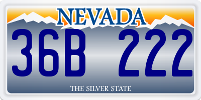 NV license plate 36B222