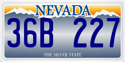 NV license plate 36B227