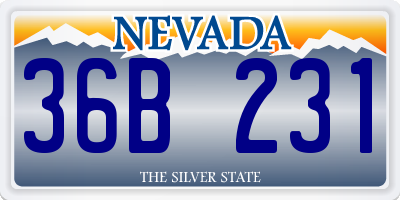 NV license plate 36B231