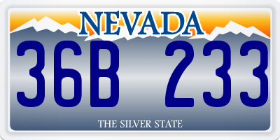 NV license plate 36B233