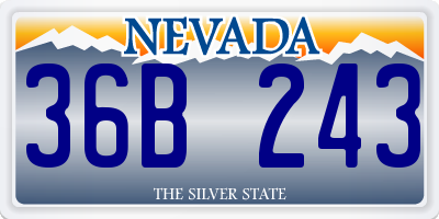 NV license plate 36B243