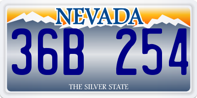 NV license plate 36B254