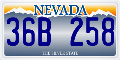 NV license plate 36B258