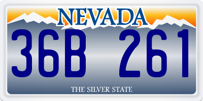 NV license plate 36B261