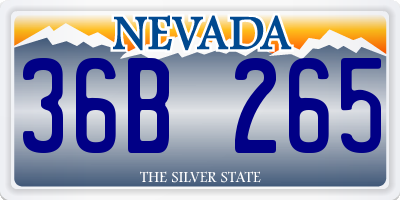 NV license plate 36B265