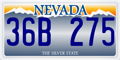 NV license plate 36B275