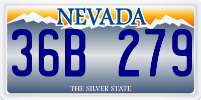 NV license plate 36B279