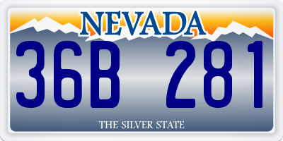 NV license plate 36B281