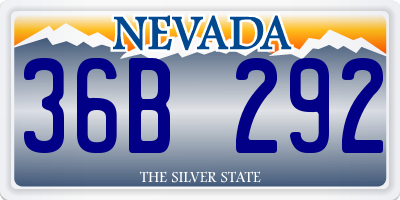 NV license plate 36B292