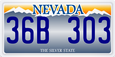 NV license plate 36B303