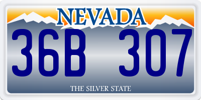 NV license plate 36B307