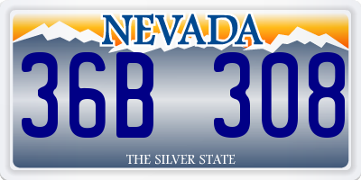 NV license plate 36B308