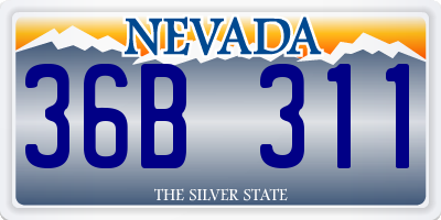 NV license plate 36B311