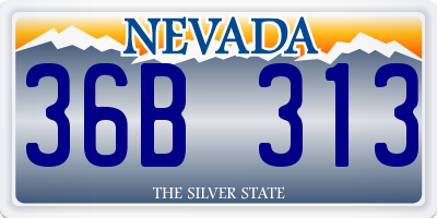 NV license plate 36B313