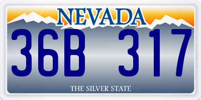 NV license plate 36B317