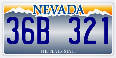 NV license plate 36B321