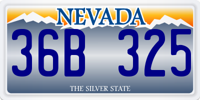 NV license plate 36B325