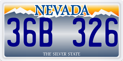 NV license plate 36B326