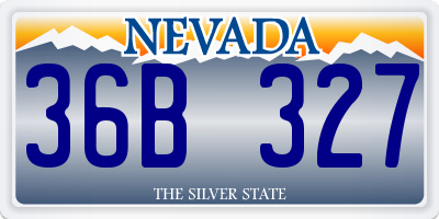 NV license plate 36B327