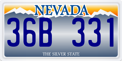 NV license plate 36B331