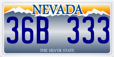 NV license plate 36B333