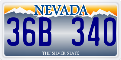 NV license plate 36B340